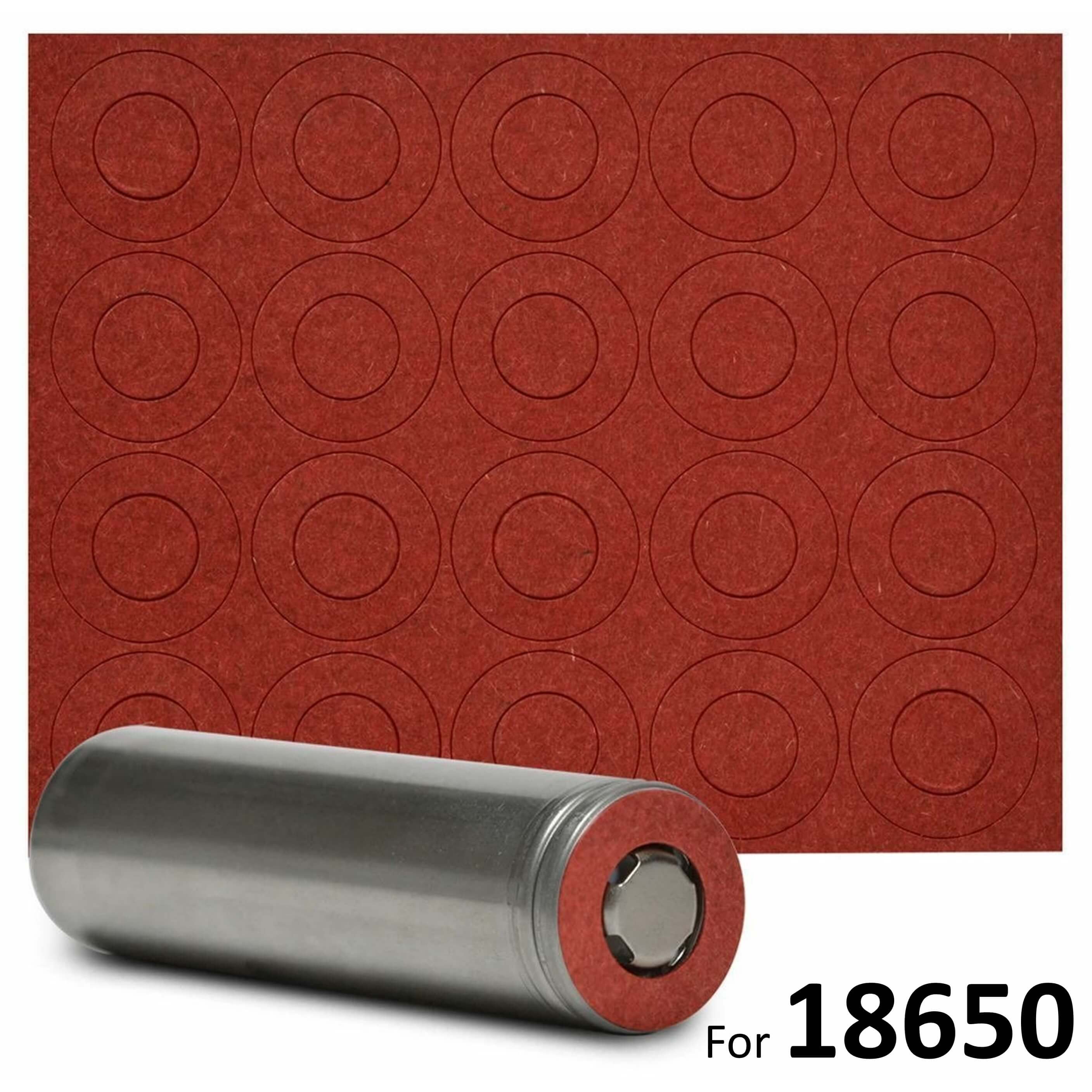 18650 Battery Terminal Insulators - 20pcs - Red Paper
