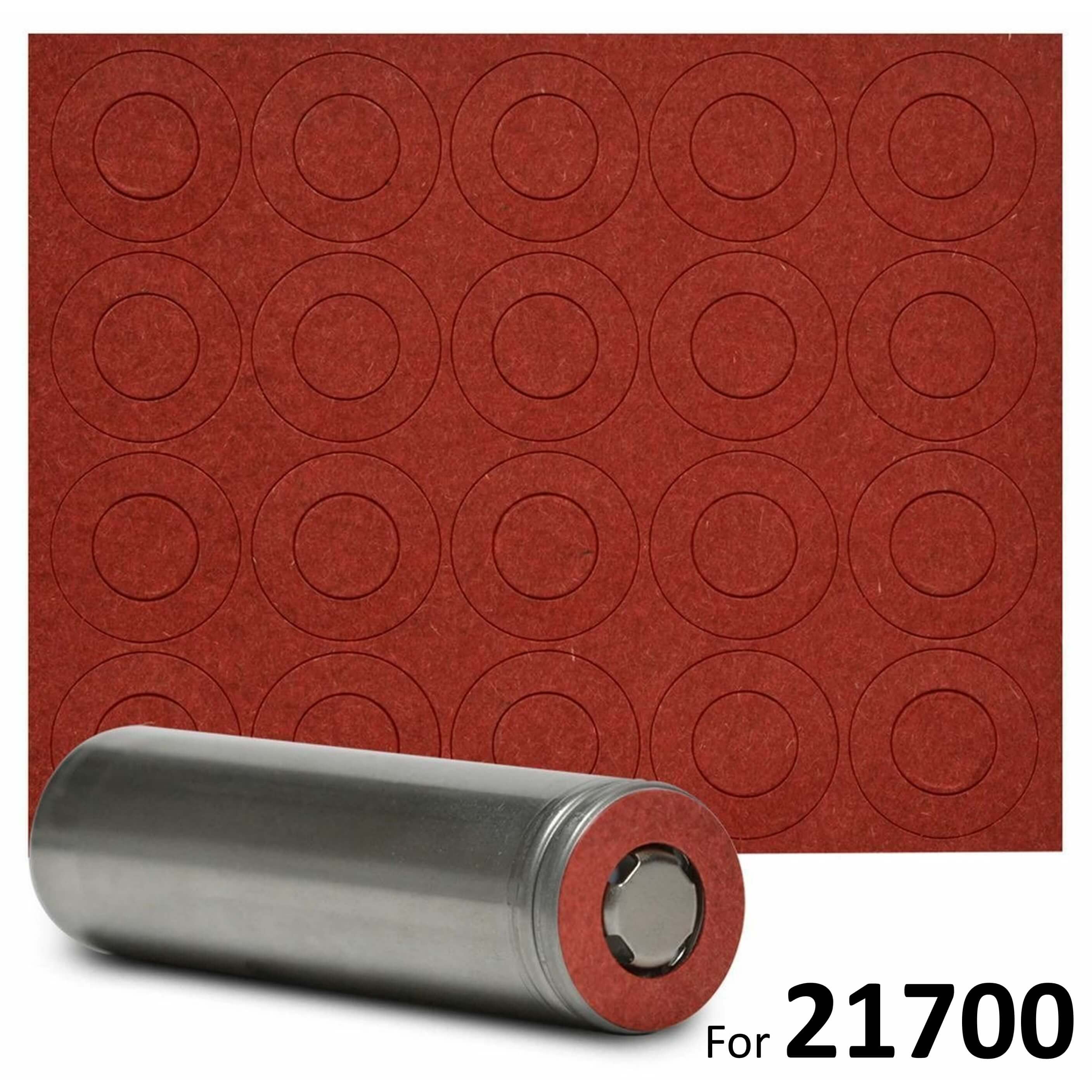 21700 Battery Terminal Insulators - 20pcs - Red Paper
