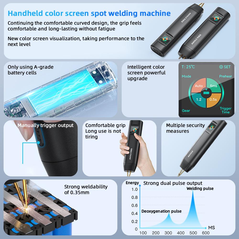 "ENTRY Handheld Kit" Portable Spot Welder OLED Screen 5000mAh LiPo Battery