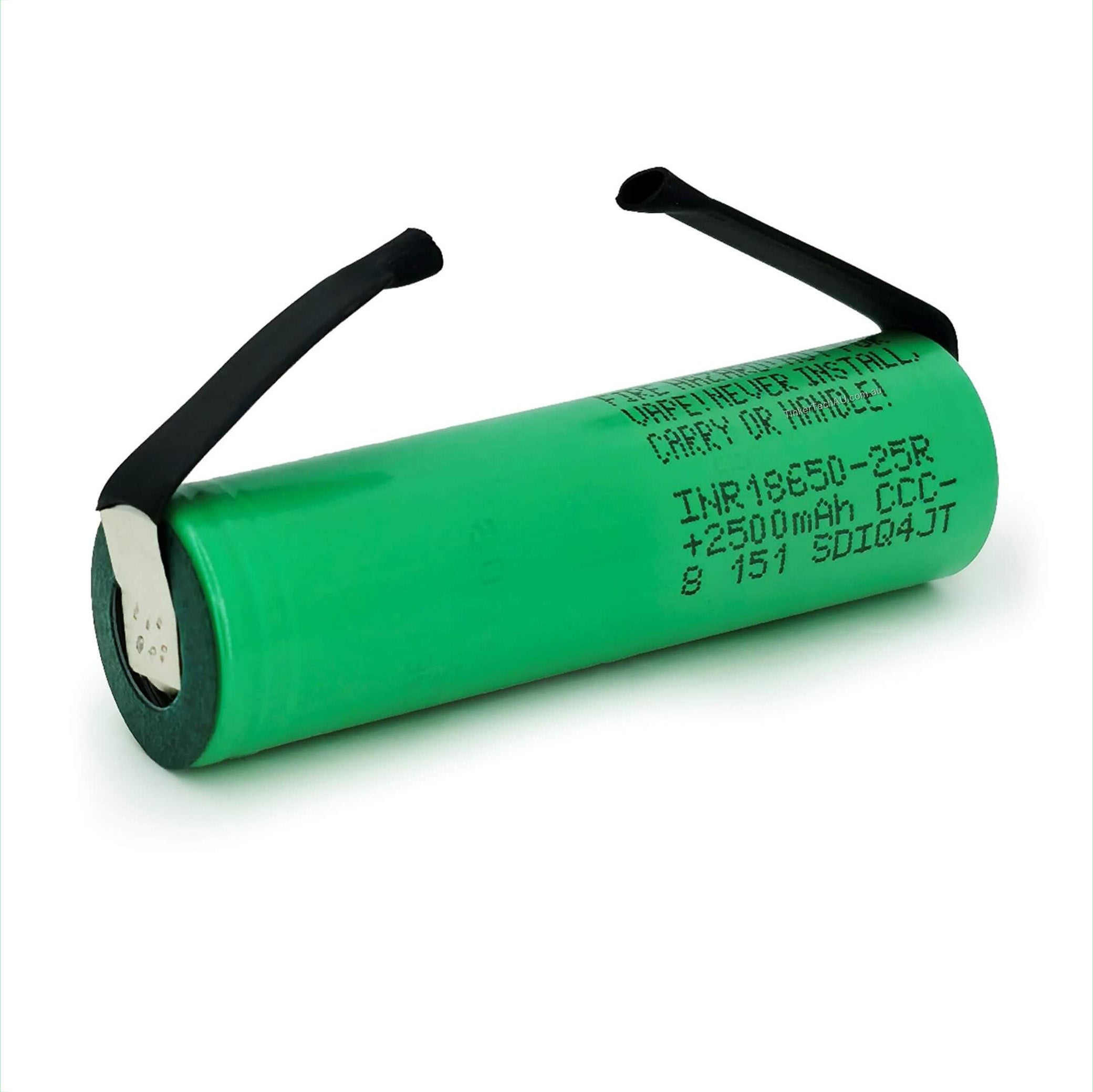 Samsung 25R 18650 2500mAh 20A Battery - Solder Tabs