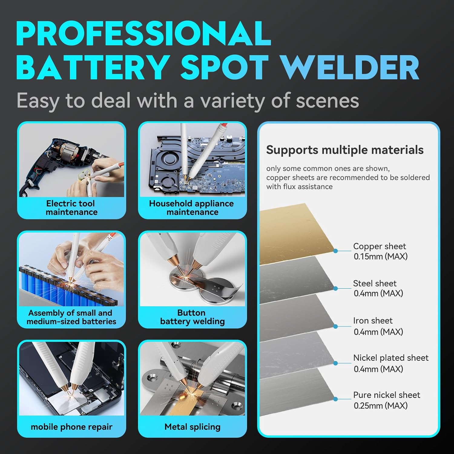 "PROFESSIONAL Welding Kit" Capacitor Battery Spot Welder 10.5KW Spot Welder, 3-in-1 Auto & Manual & Foot Pedal
