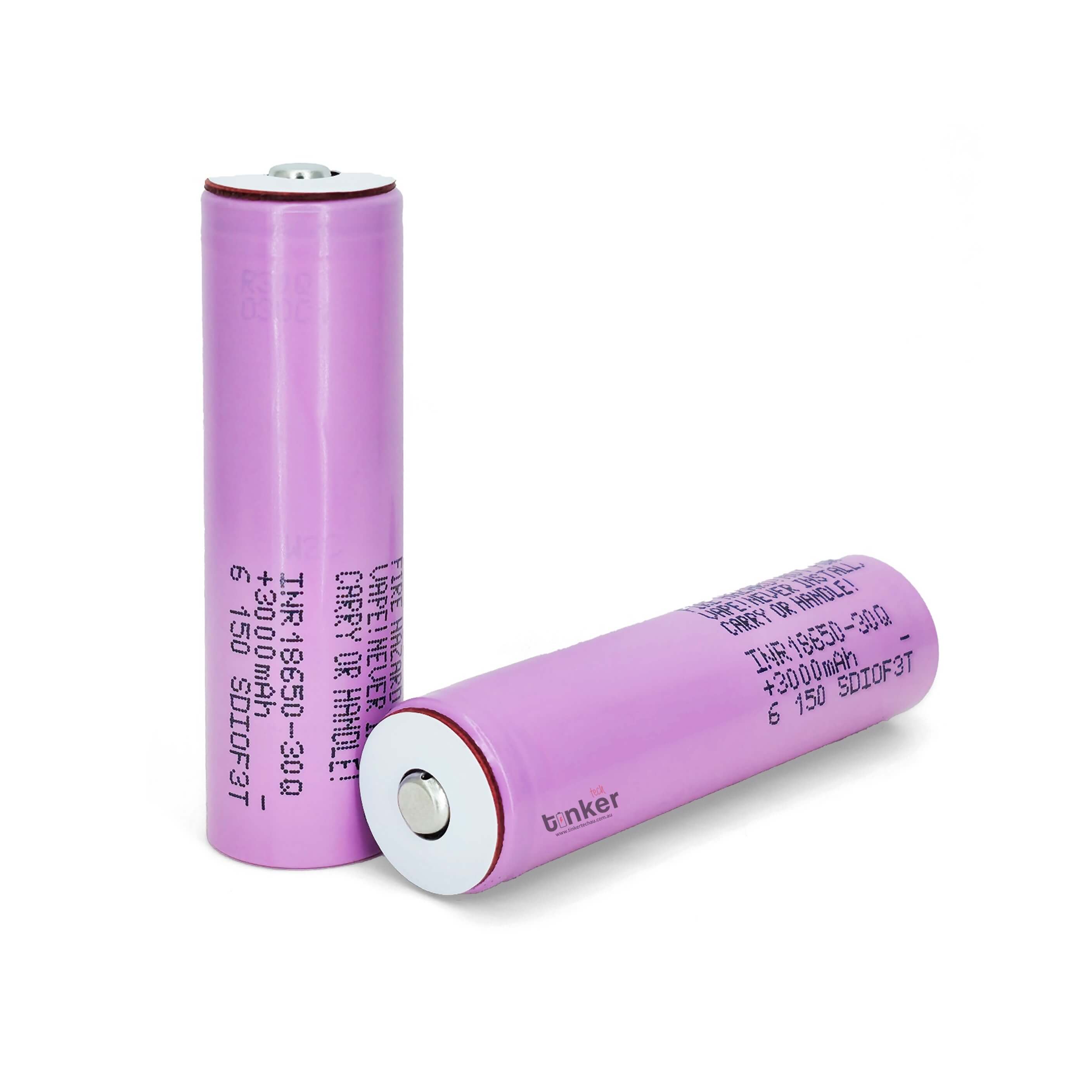 Samsung INR 18650 30Q 3000mAh 15A rechargeable lithium-ion battery with button nipple top terminal