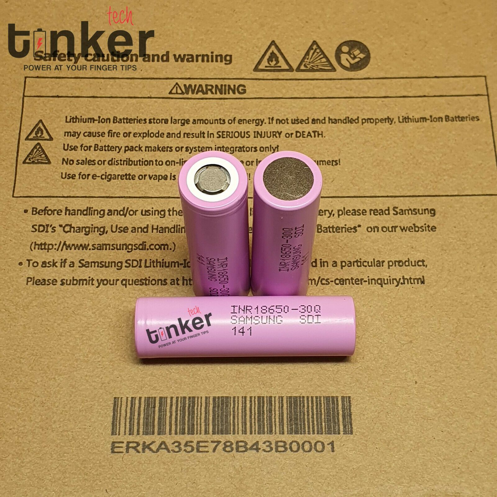 100PCS SAMSUNG INR 18650 30Q 3000mAh 15A Lion Flat Top " ORIGINAL SAMSUNG BOX " - TinkerTech AU Samsung 18650 Flat Top