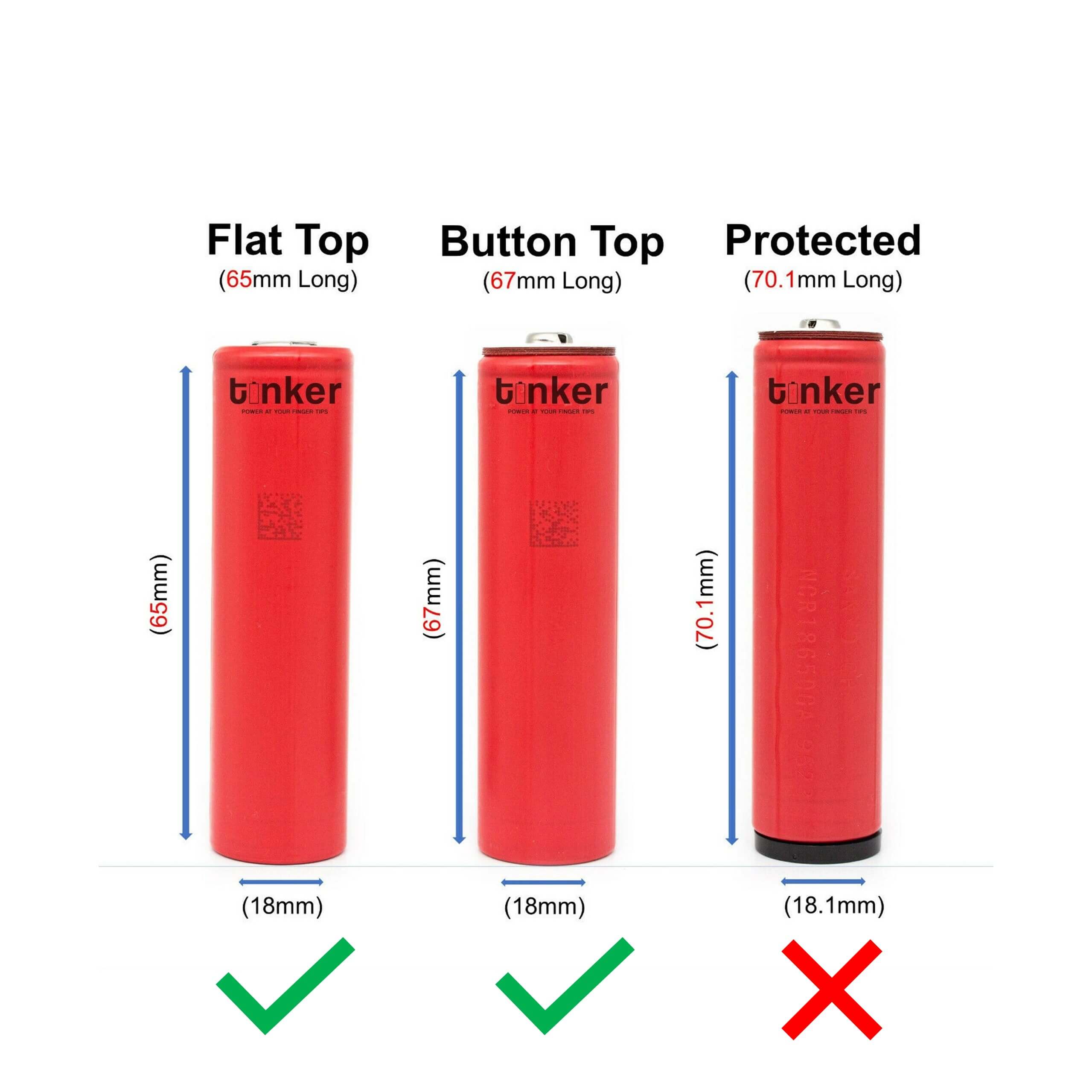 18650 Battery Case - 4x - Clear - TinkerTech AU TinkerTech AU