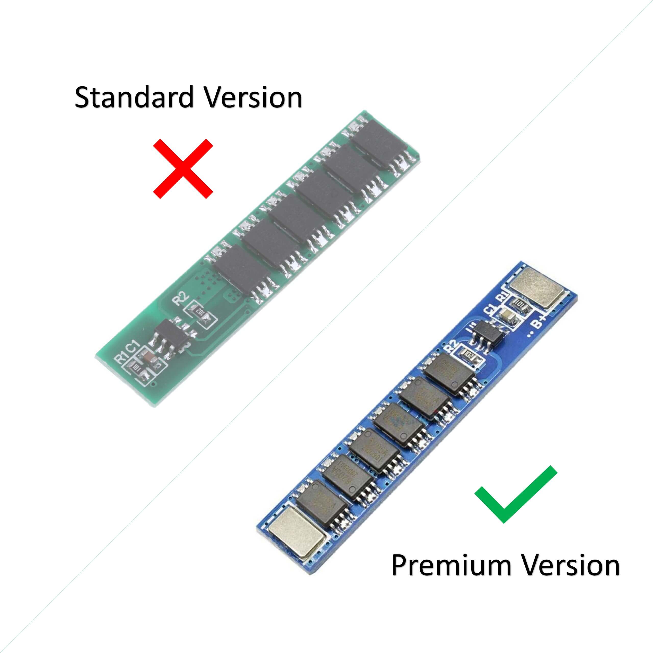 2PCs 1S BMS 3.7V PCB Protection Circuit Board For Lithium ion Battery Cell - TinkerTech AU BMS