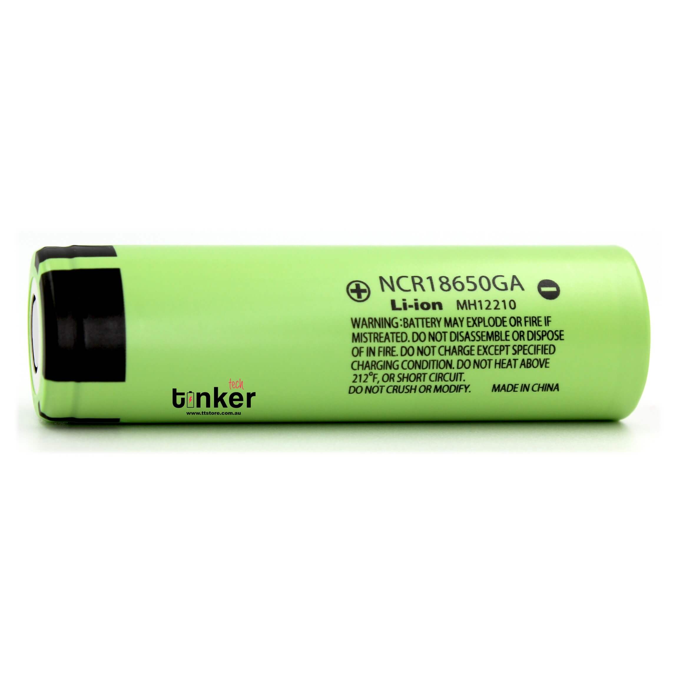 Panasonic NCR18650-GA 3500mAh 10A Battery - TinkerTech AU Panasonic 18650 Flat Top