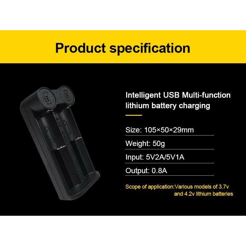 PUJIMAX UNIVERSAL USB 2 Slots Battery Charger - TinkerTech AU TinkerTech AU